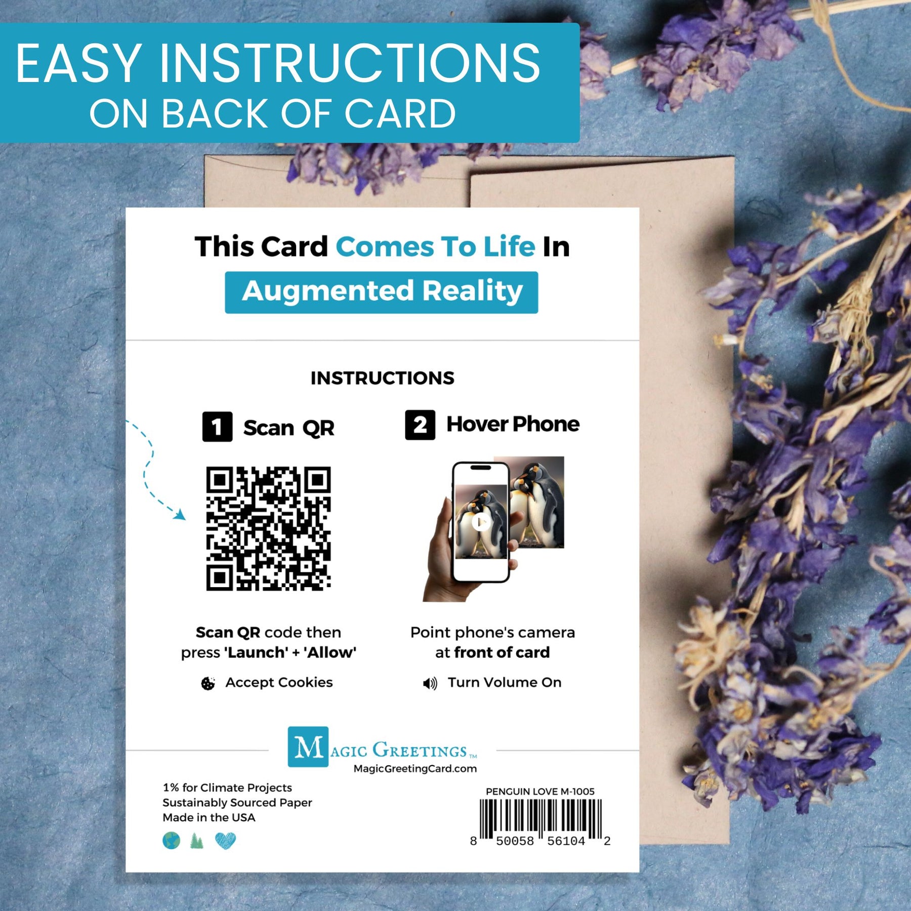 Penguin Love | AR Video Anniversary Card