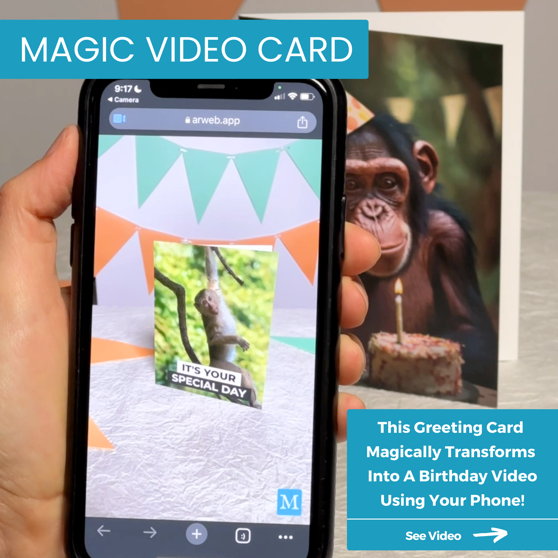 Birthday Monkeys | Magic Birthday Card