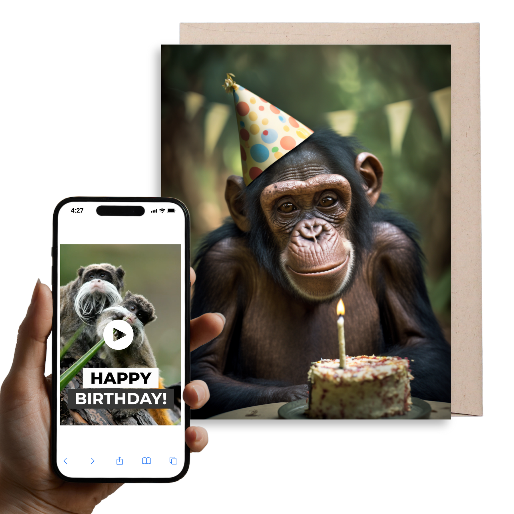 Birthday Monkeys | Magic Birthday Card