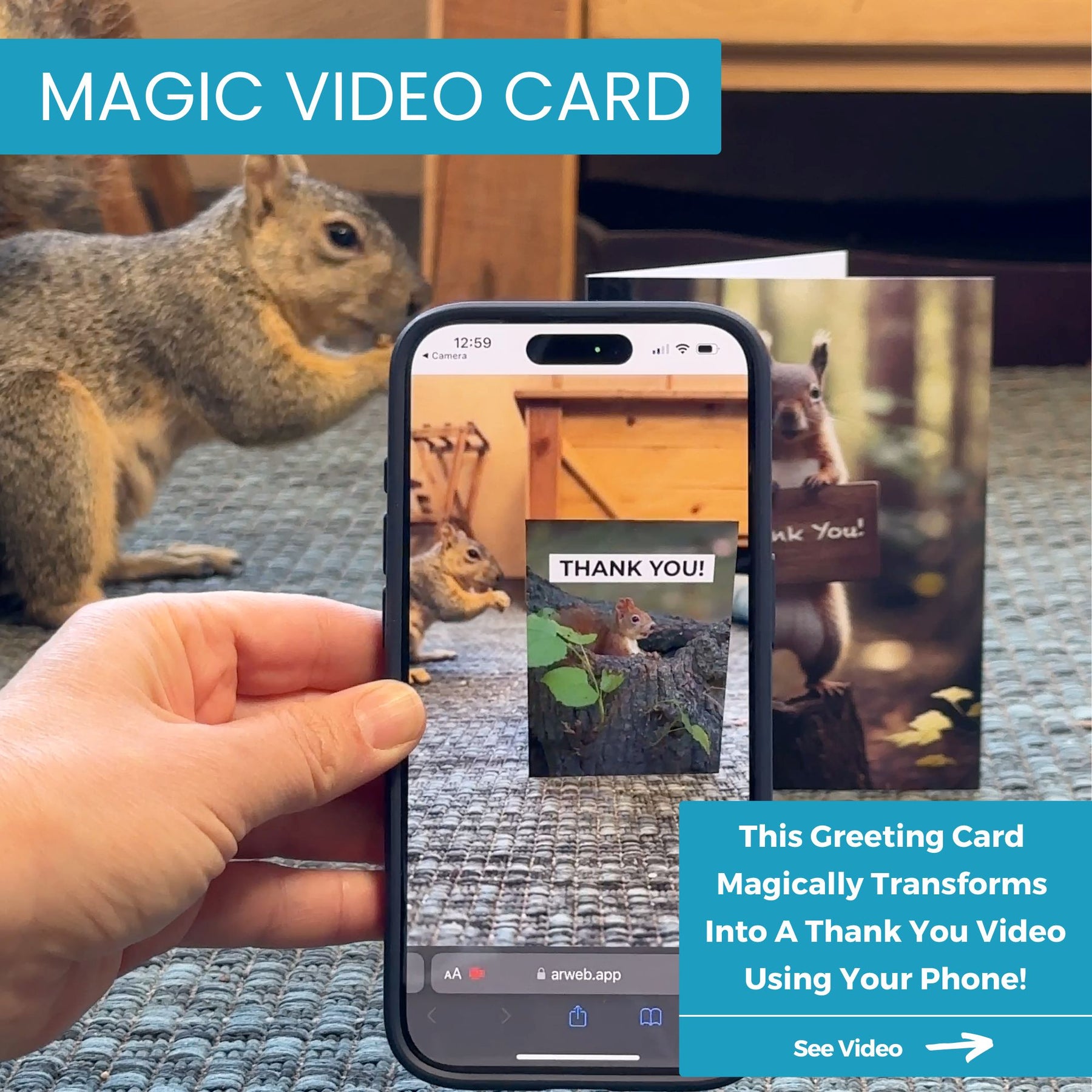 Squirrel Thank You | AR Video Thank You Card