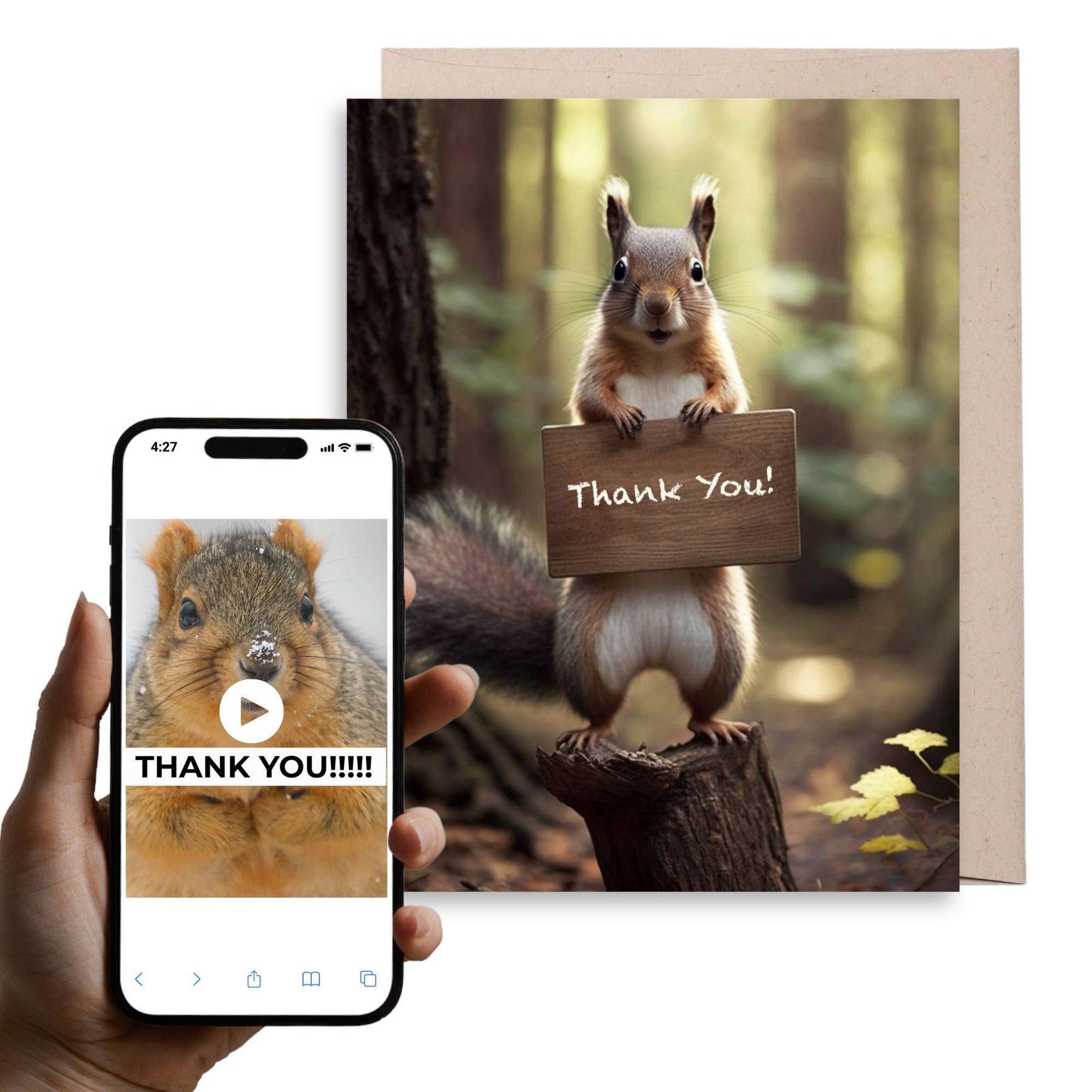 Squirrel Thank You | AR Video Thank You Card