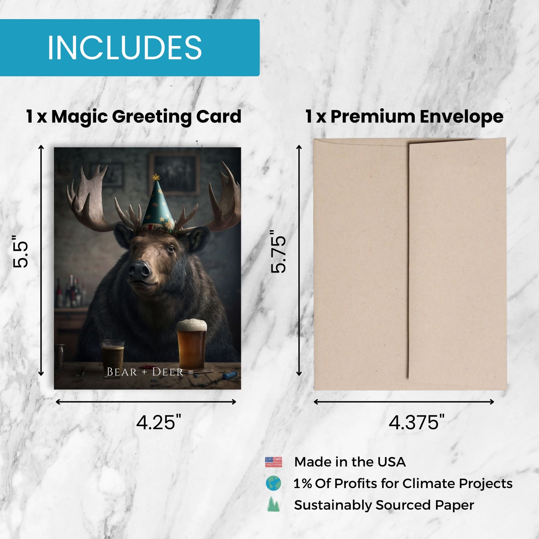 Bear Deer Beer | Magic Birthday Card