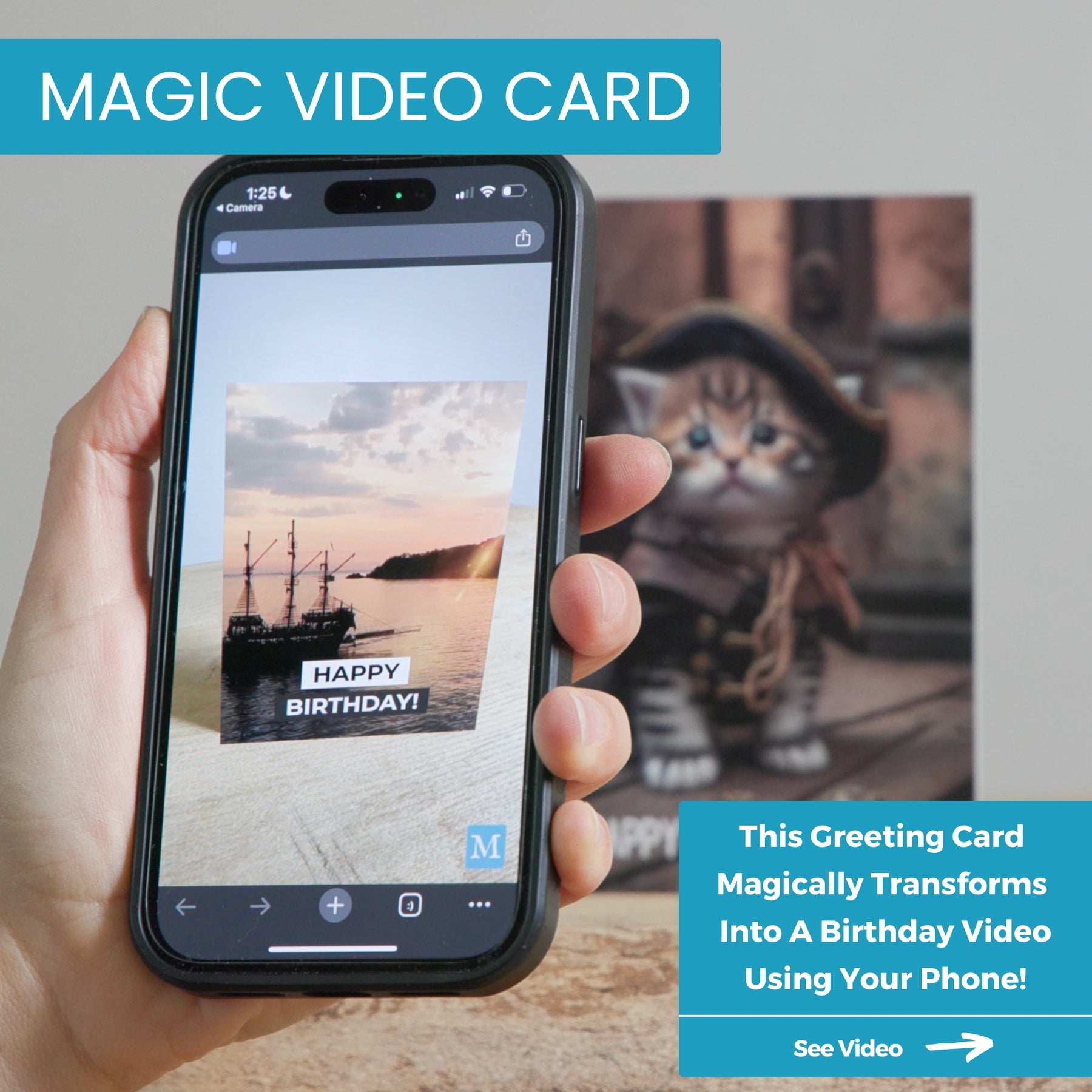 Cat Pirate | Magic Birthday Card