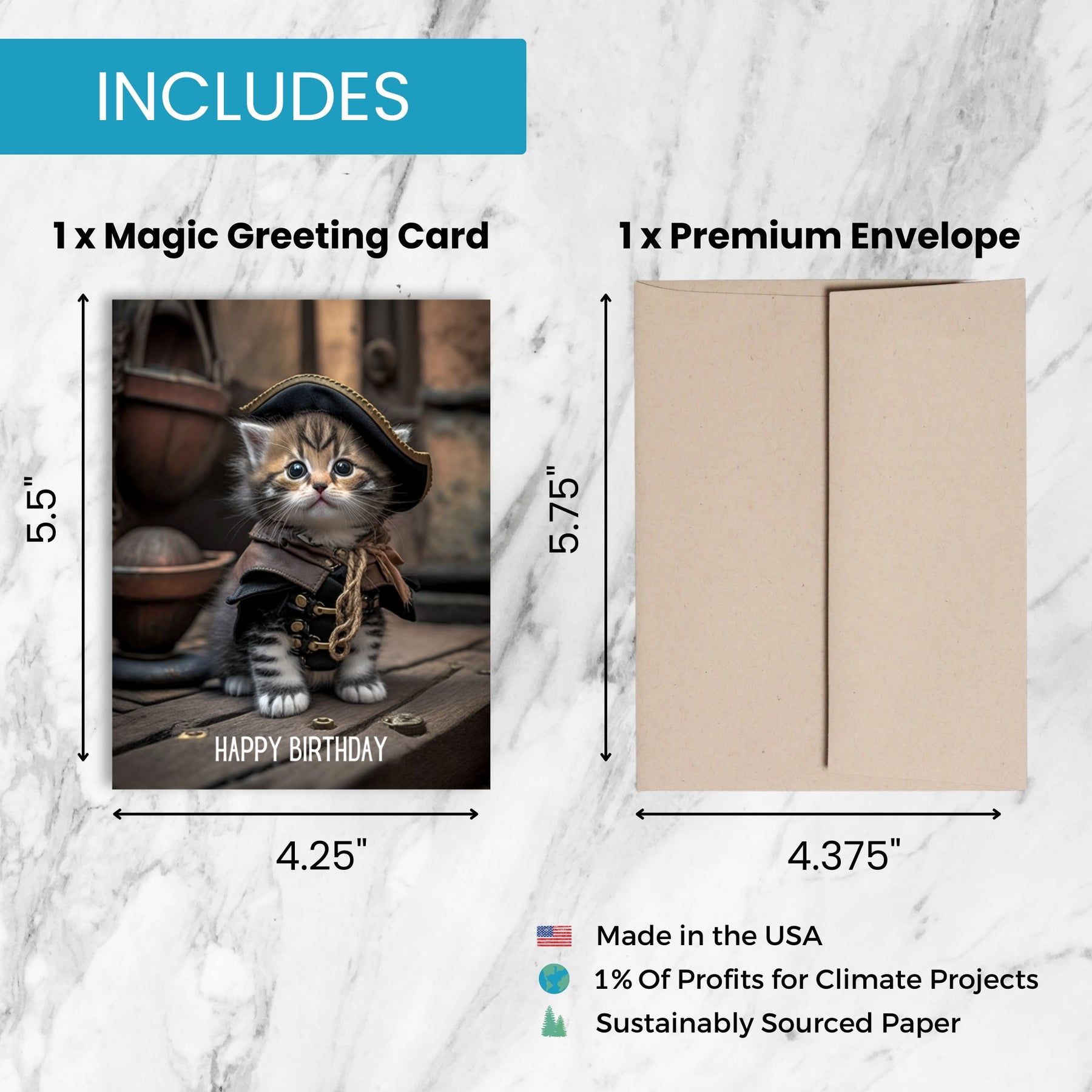 Cat Pirate | Magic Birthday Card