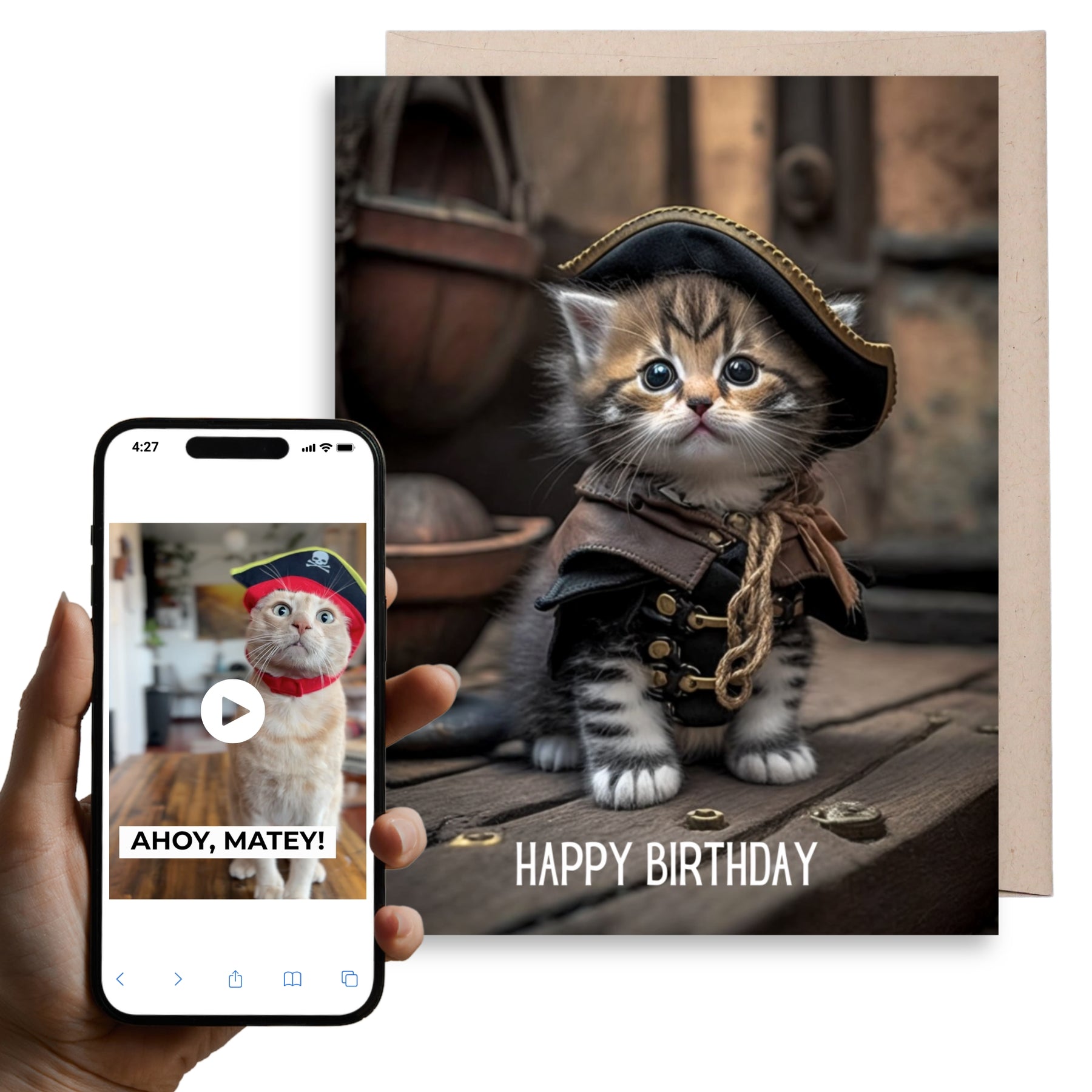 Cat Pirate | Magic Birthday Card