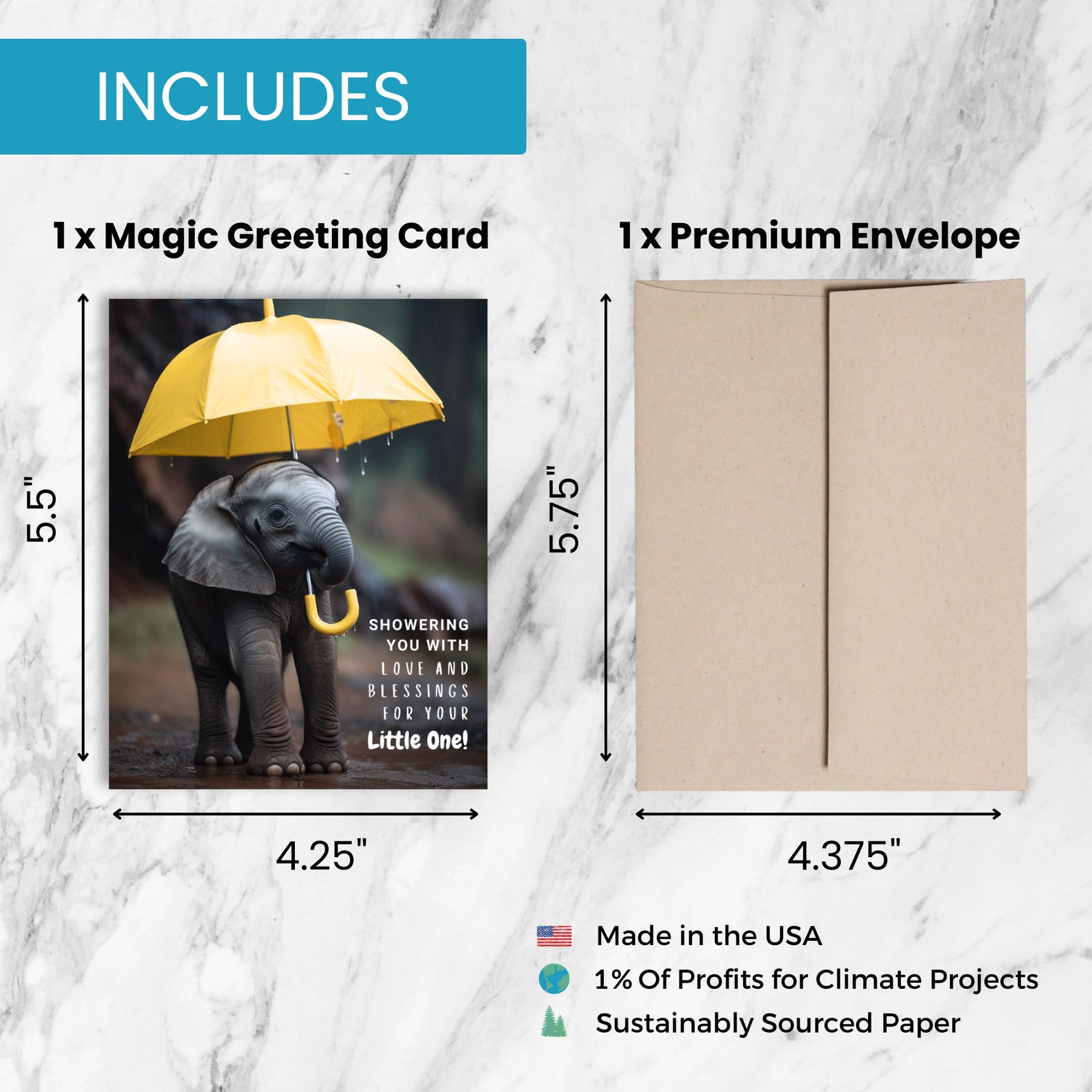 Baby Elephant | Magic Baby Shower Card