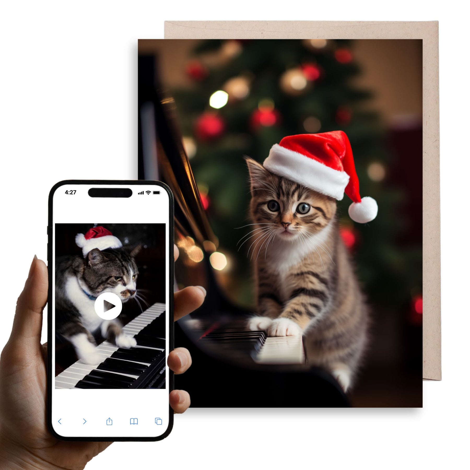 Xmas Piano Cat | AR Video Christmas Card