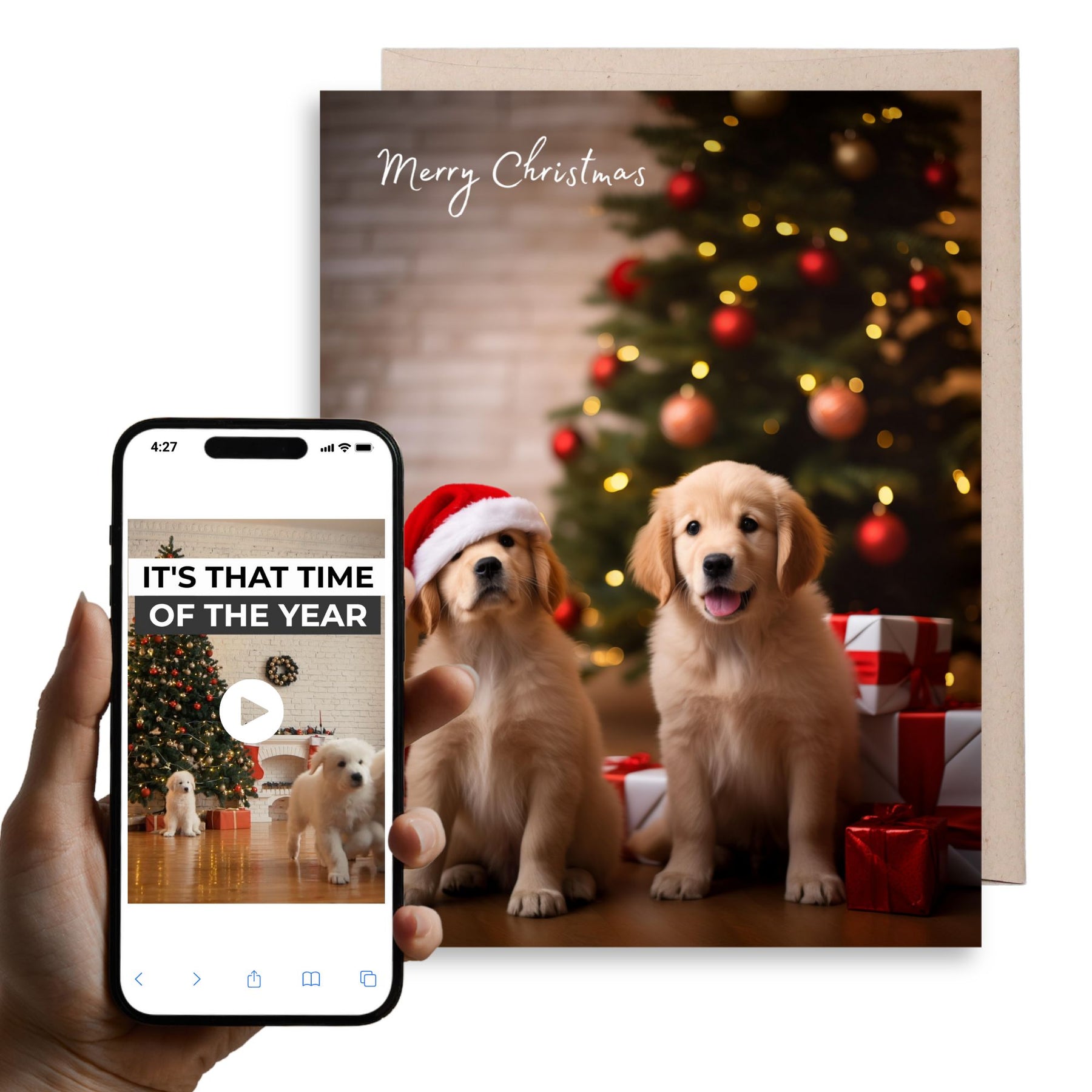 Xmas Puppies | AR Video Christmas Card