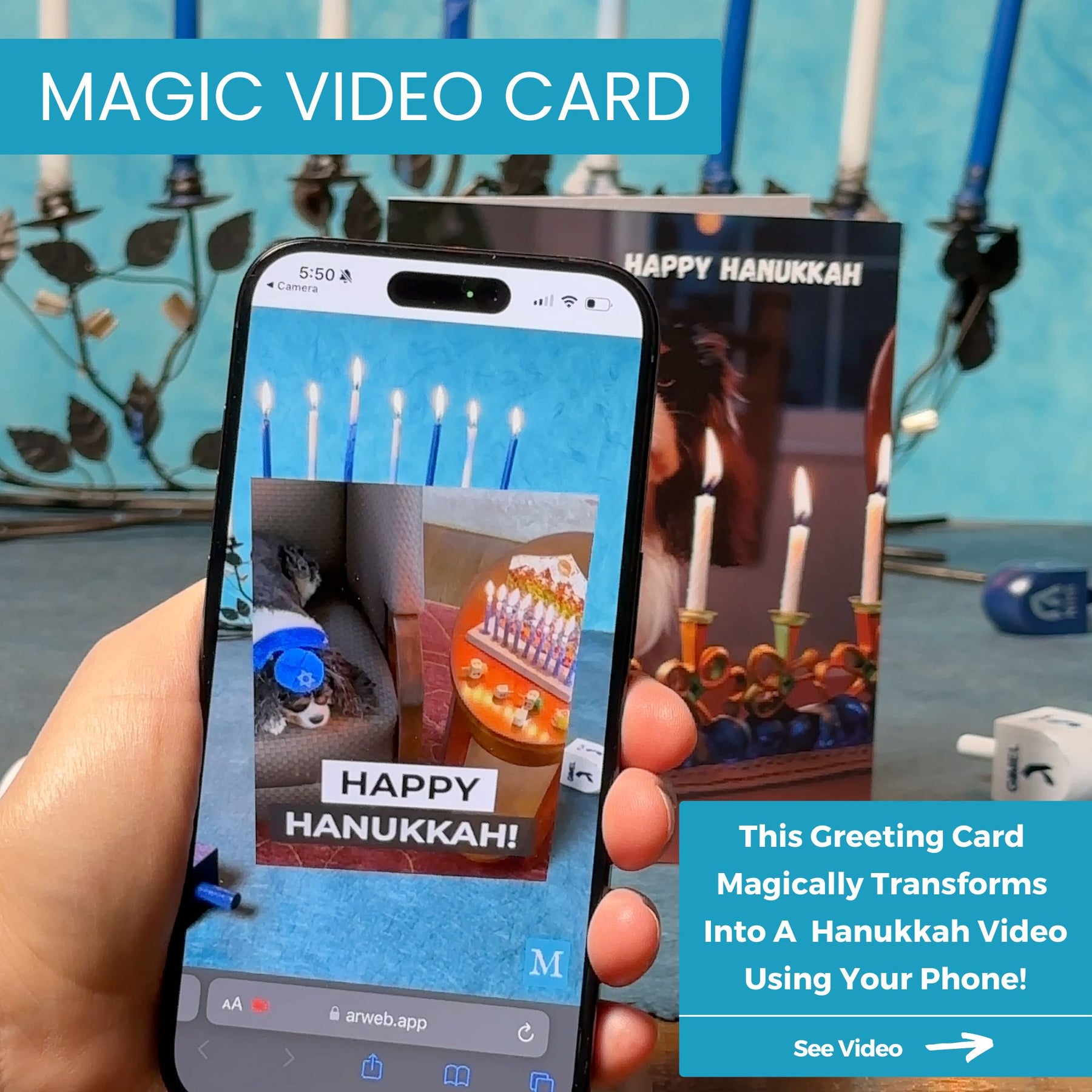 Hanukkah Dog | AR Video Hanukkah Card