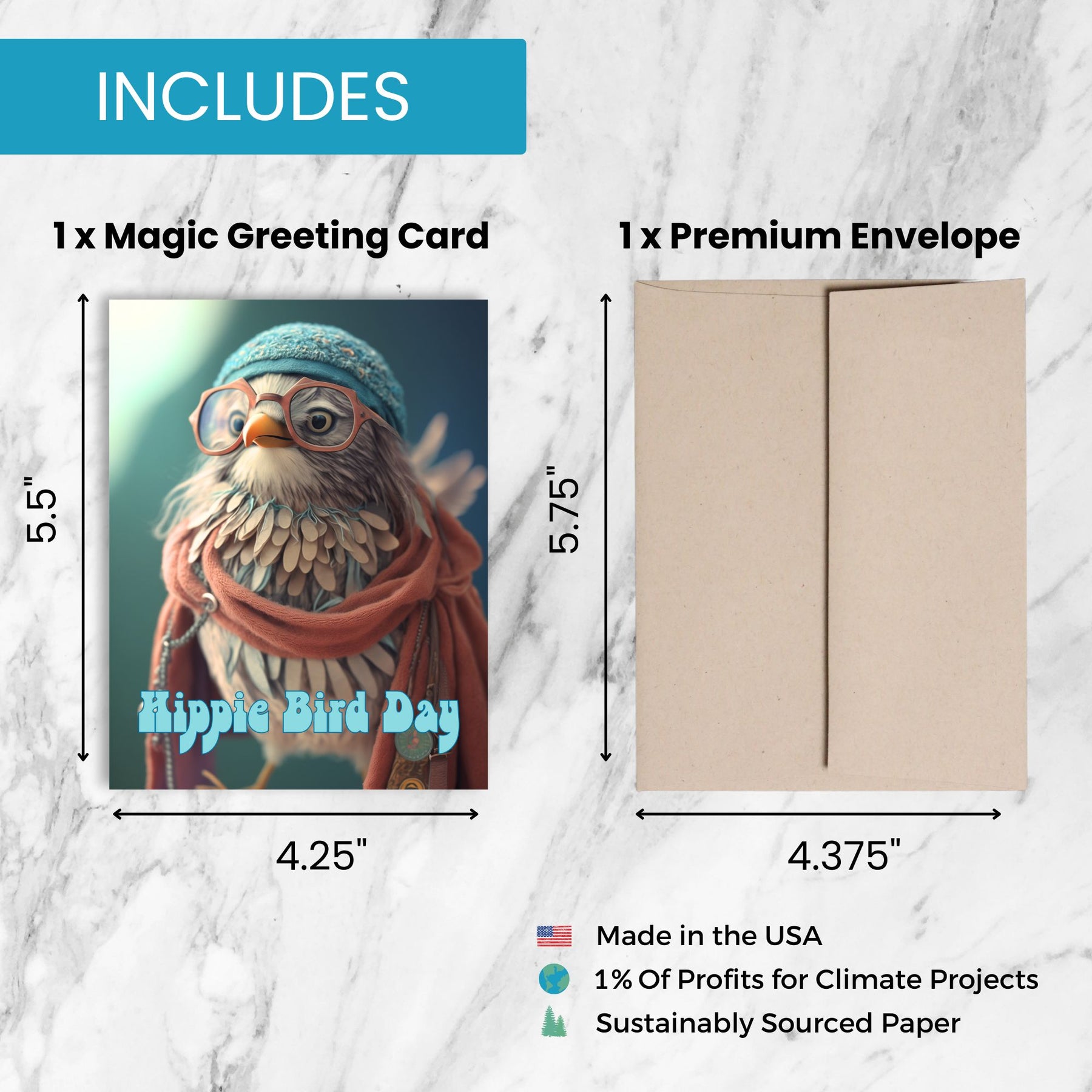 Hippie Bird Day | Magic Birthday Card