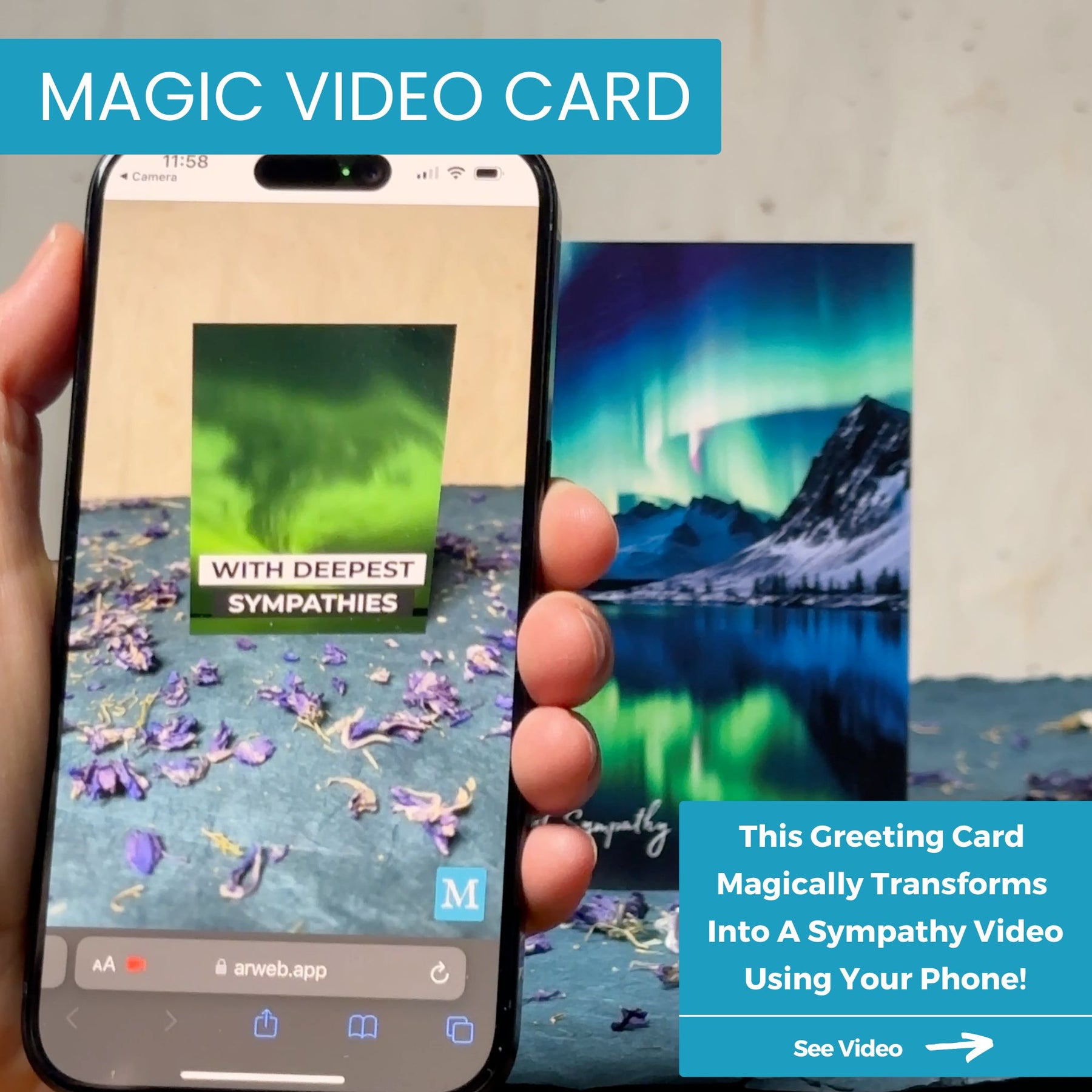 Sympathy Northern Lights | AR Video Sympathy Card