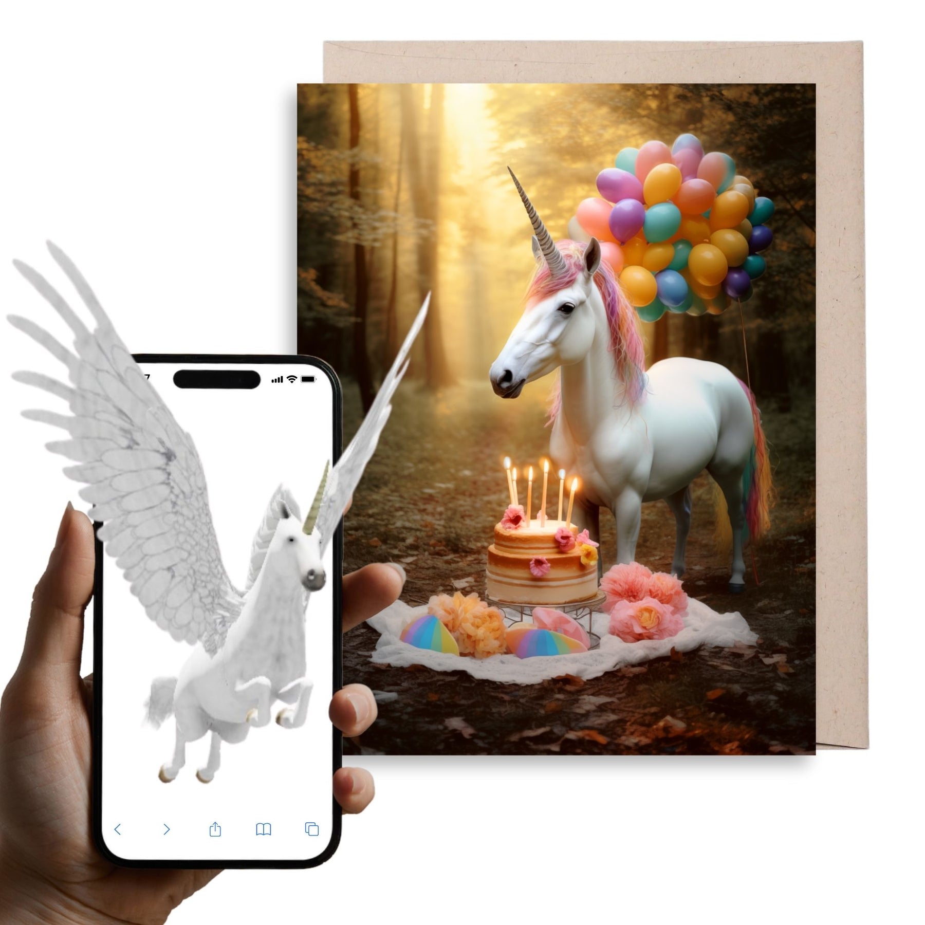 3D Magic Unicorn | 3D AR Unicorn Birthday Card