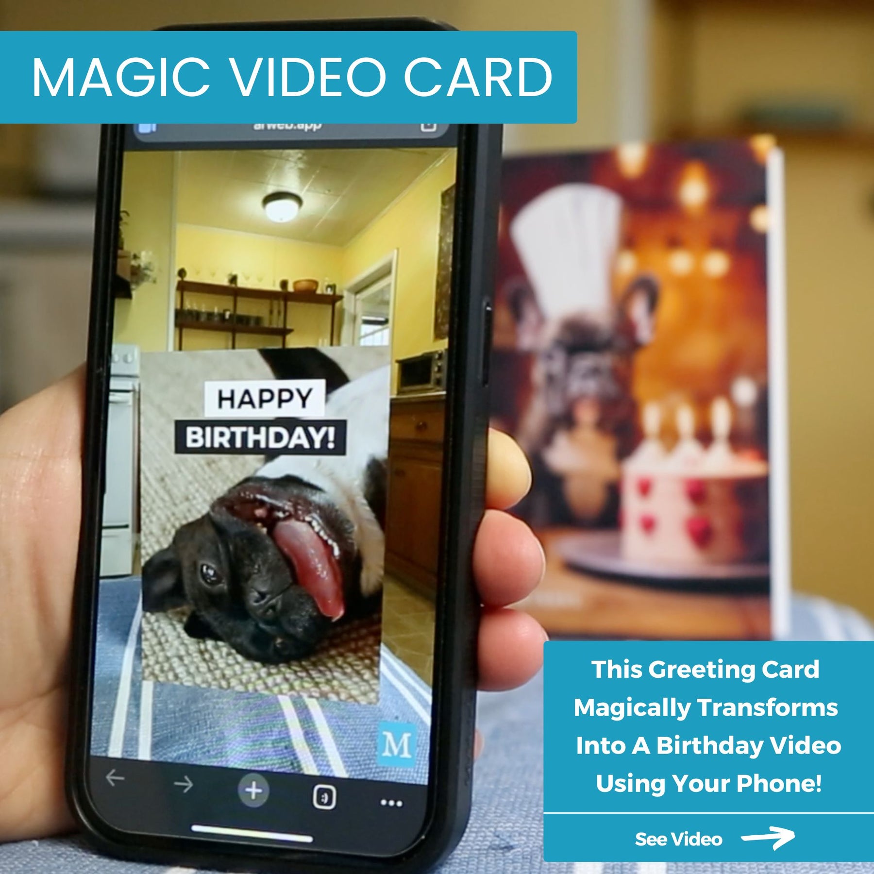 French Chef Dog | Magic Birthday Card