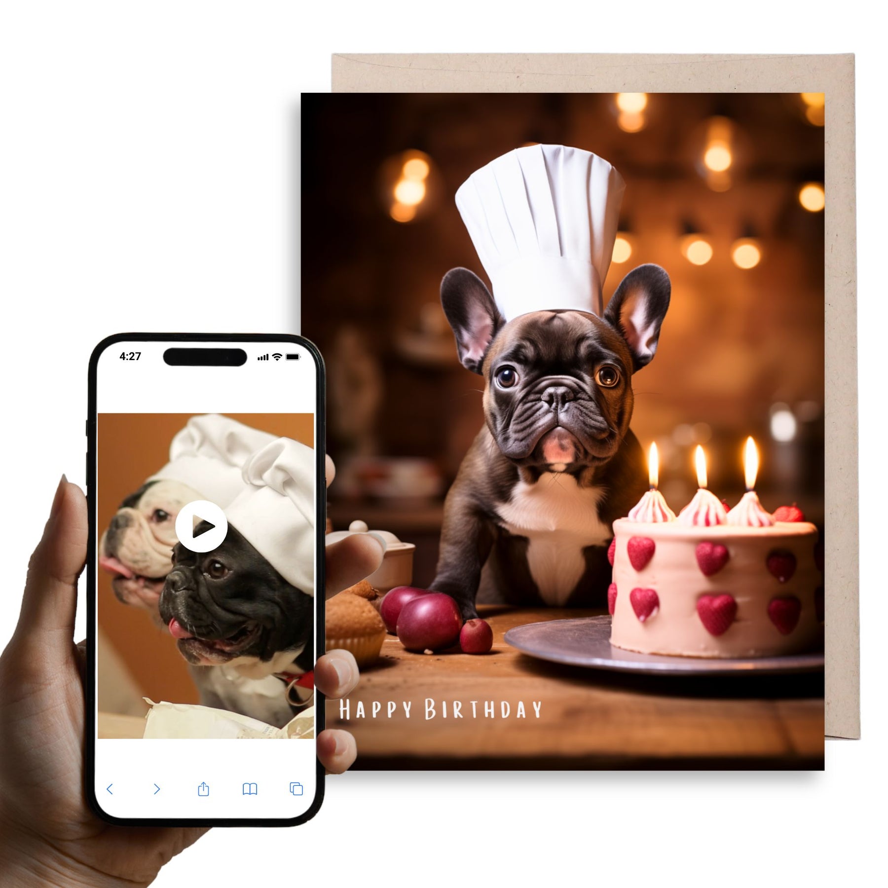 French Chef Dog | Magic Birthday Card