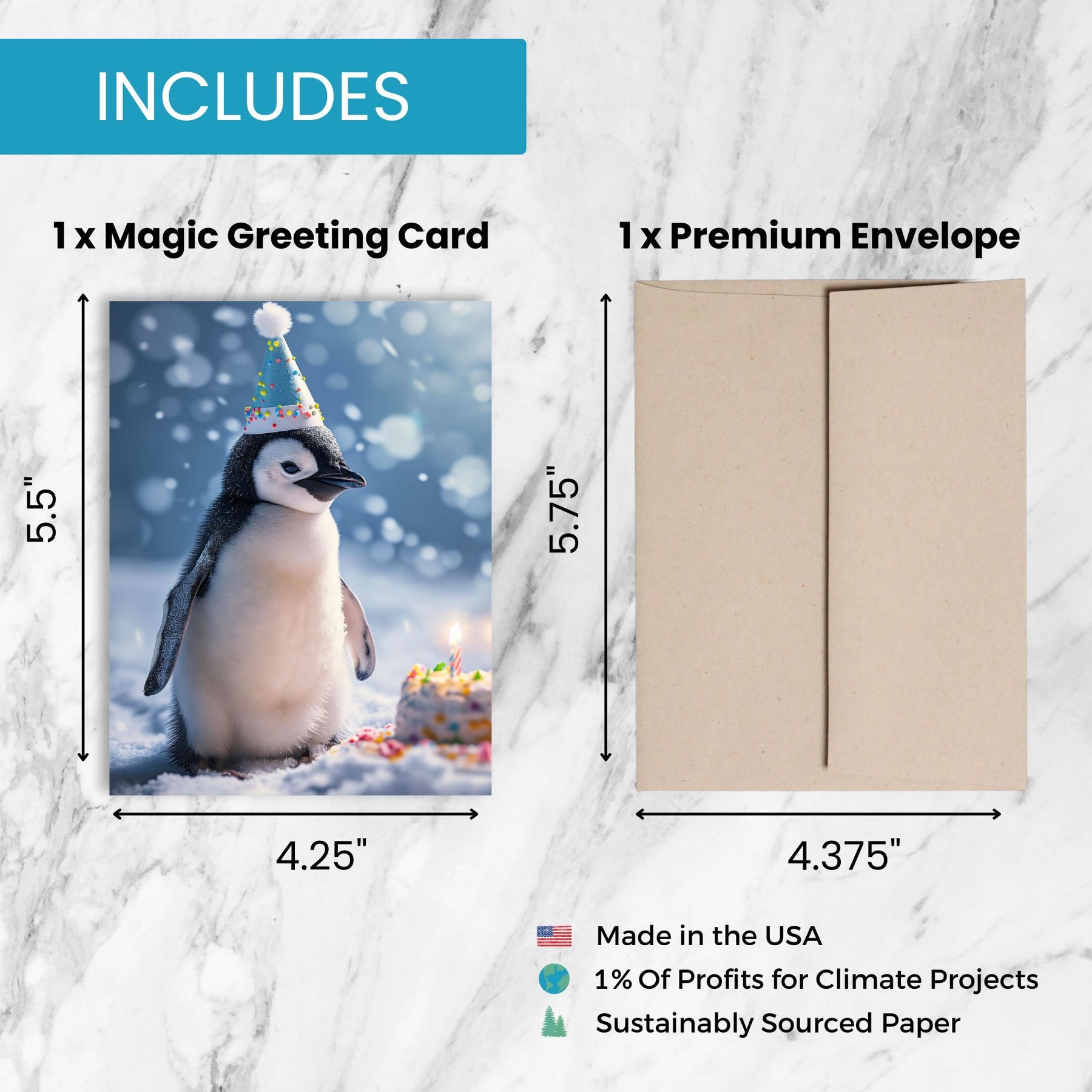 3D Penguin | Magic 3D Birthday Card