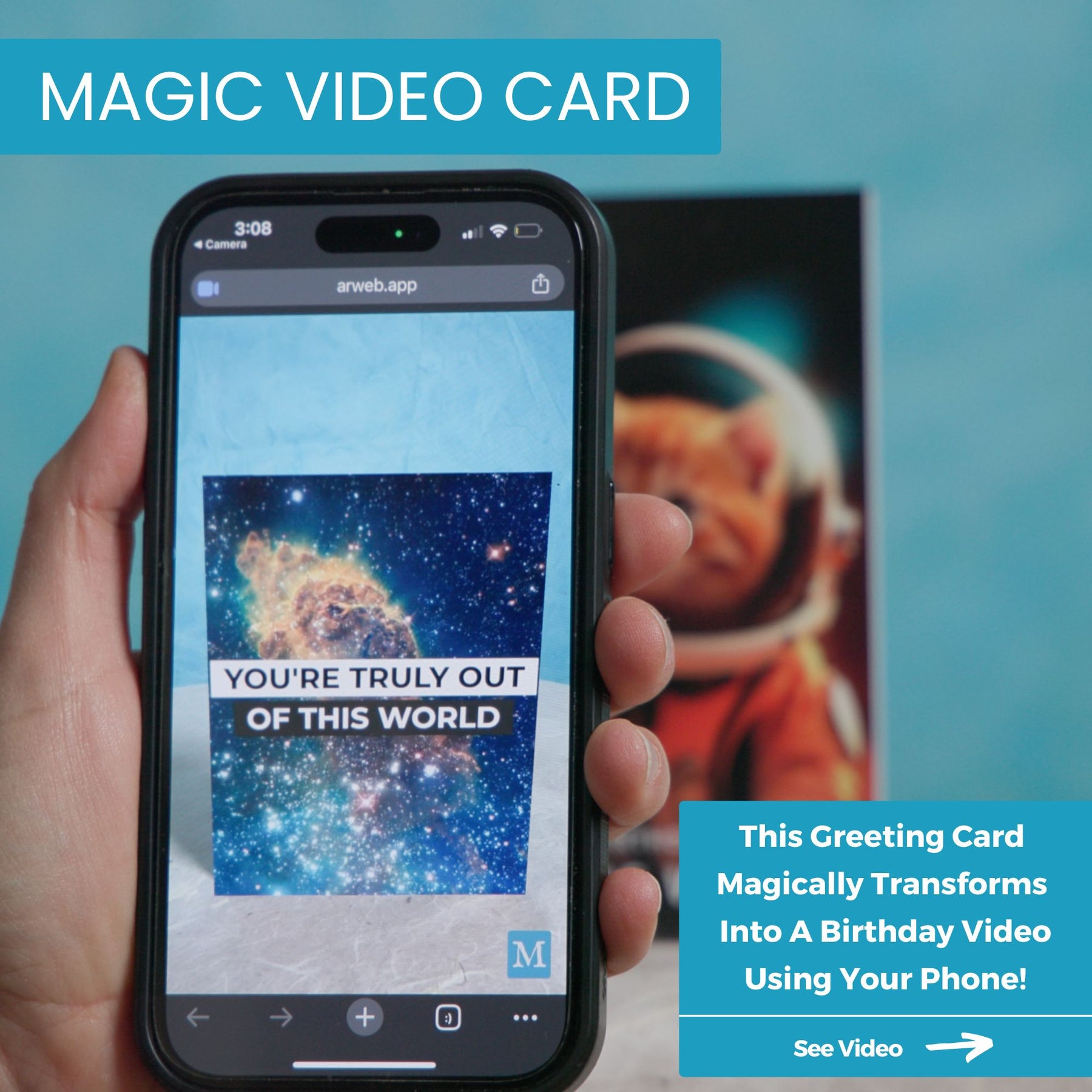 Space Cat | Magic Birthday Card