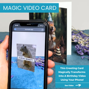 Grey Squirrely Birthday | Interactive AR Birthday Card