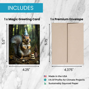Grey Squirrely Birthday | Interactive AR Birthday Card
