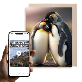 Penguin Love | AR Video Anniversary Card