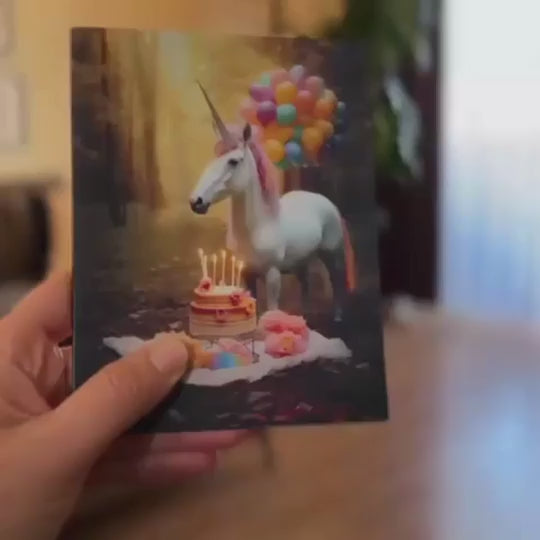 3D Magic Unicorn | 3D AR Unicorn Birthday Card