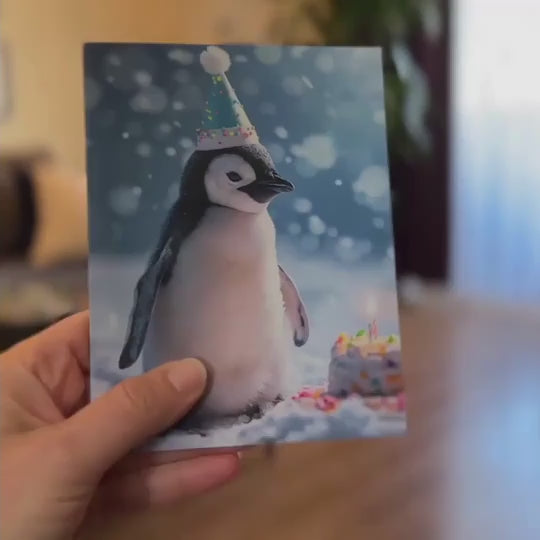 3D Penguin | Magic 3D Birthday Card