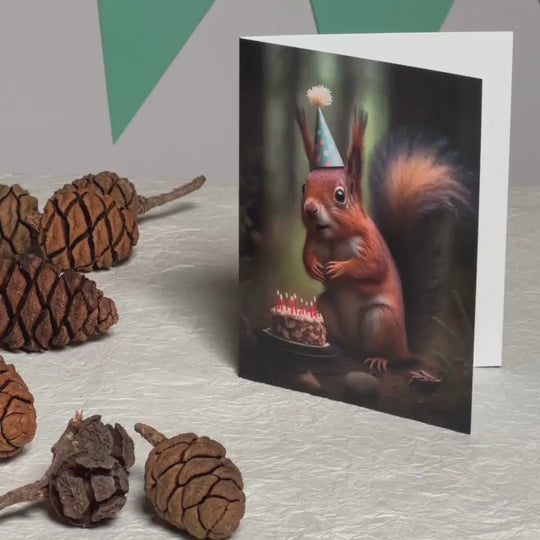 Red Squirrel Birthday | Magic Birthday Card
